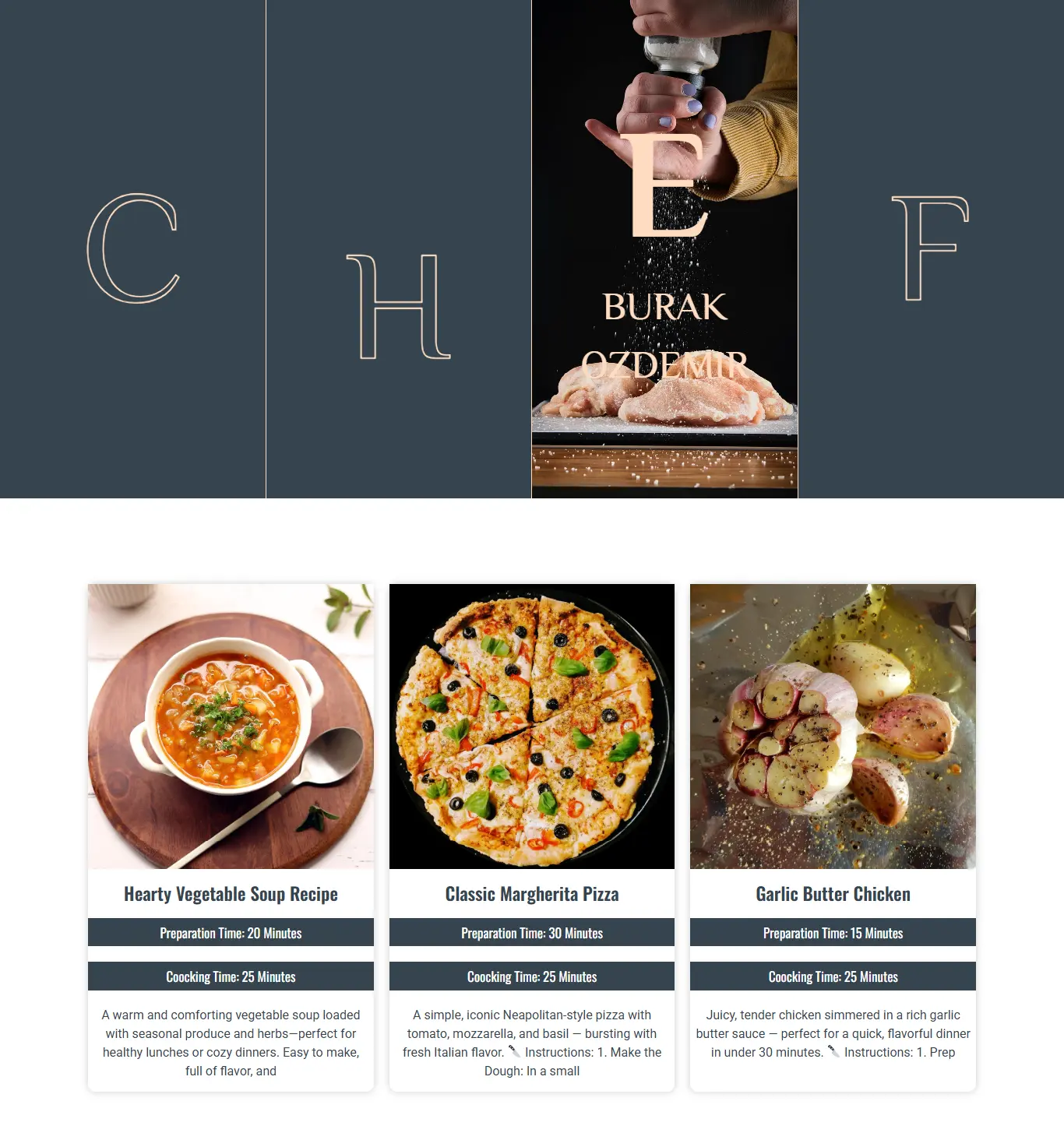 Recipe Blog Website